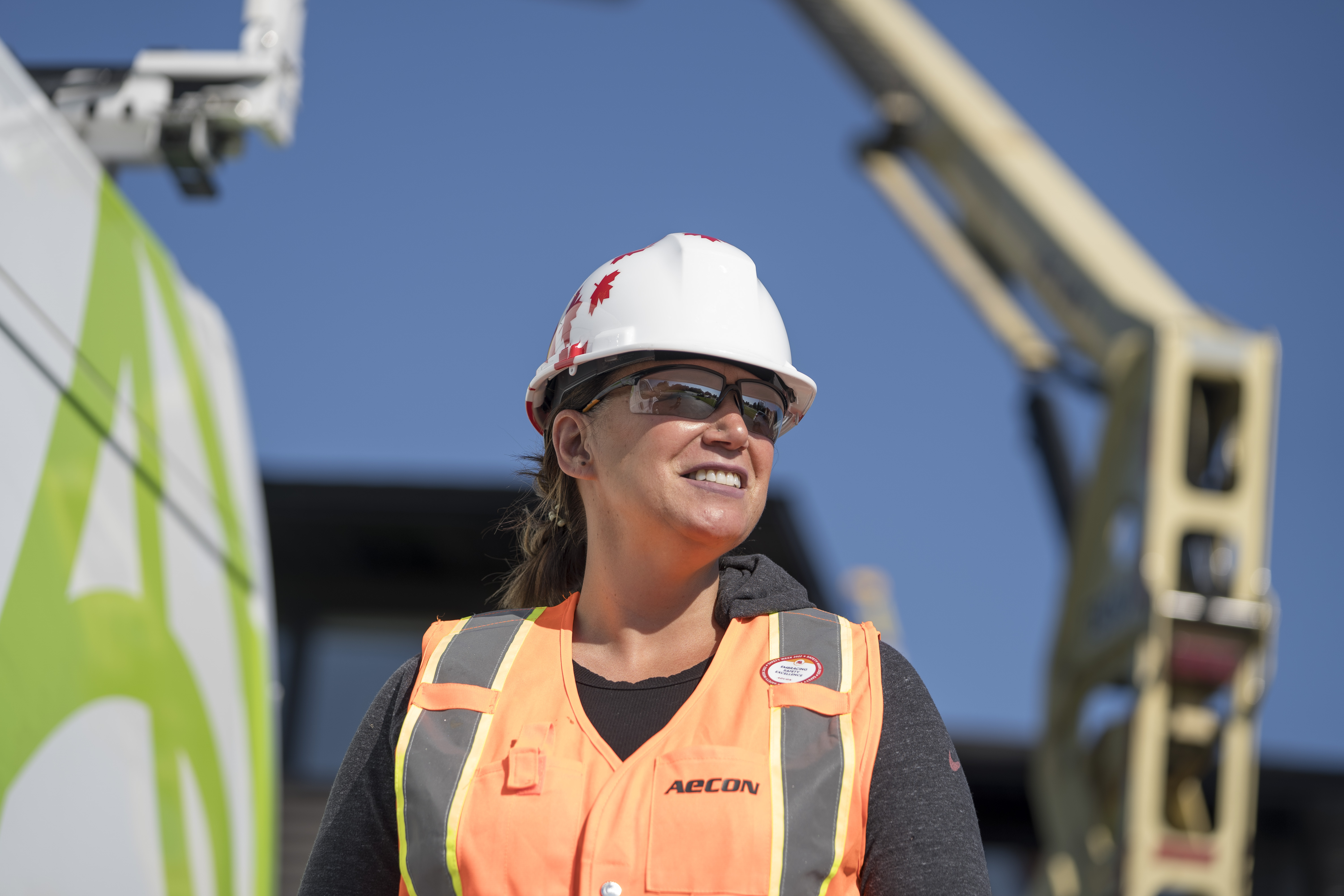 Woman smiling in hardhat