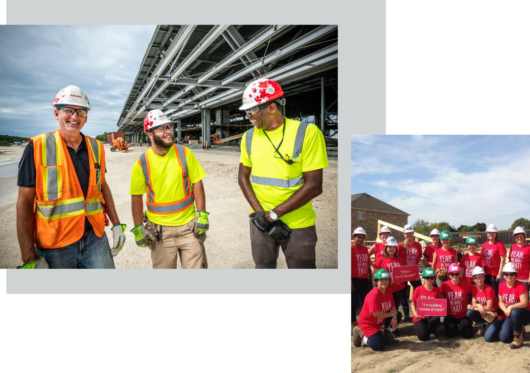 Group of construction professionals smiling