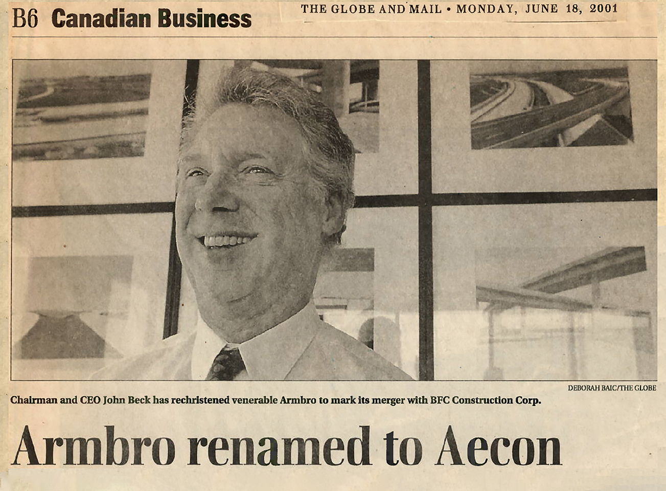 Armbro renamed to Aecon newspaper