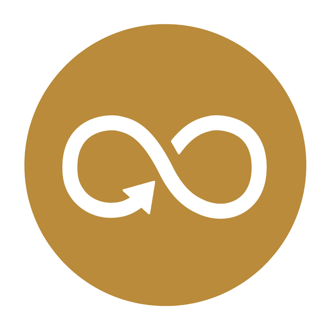 brown circle with infinity arrow