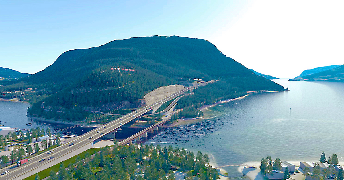 Birds eye view of Bruhn Bridge