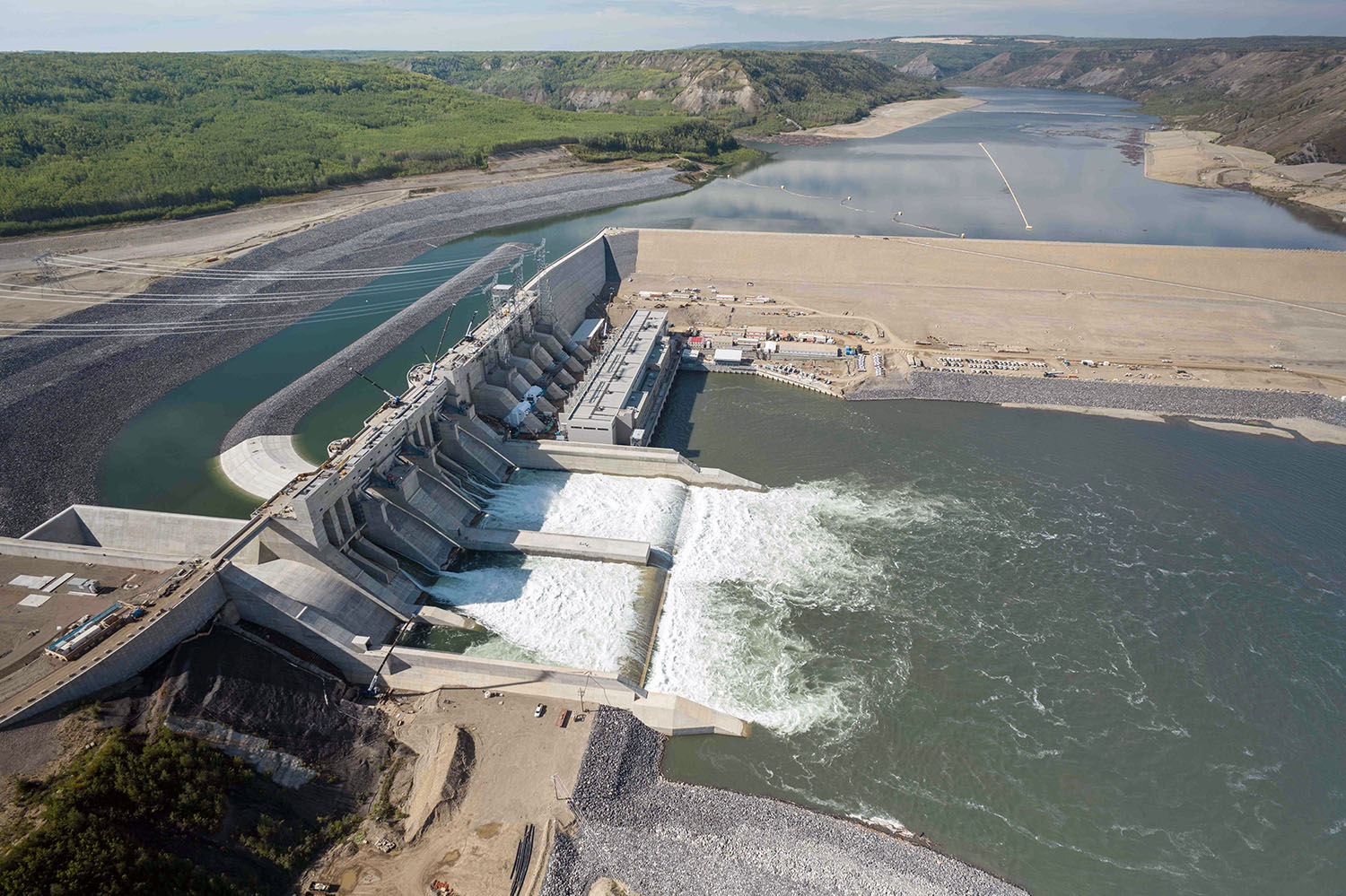 Site C construcction site wth the resevoir filling