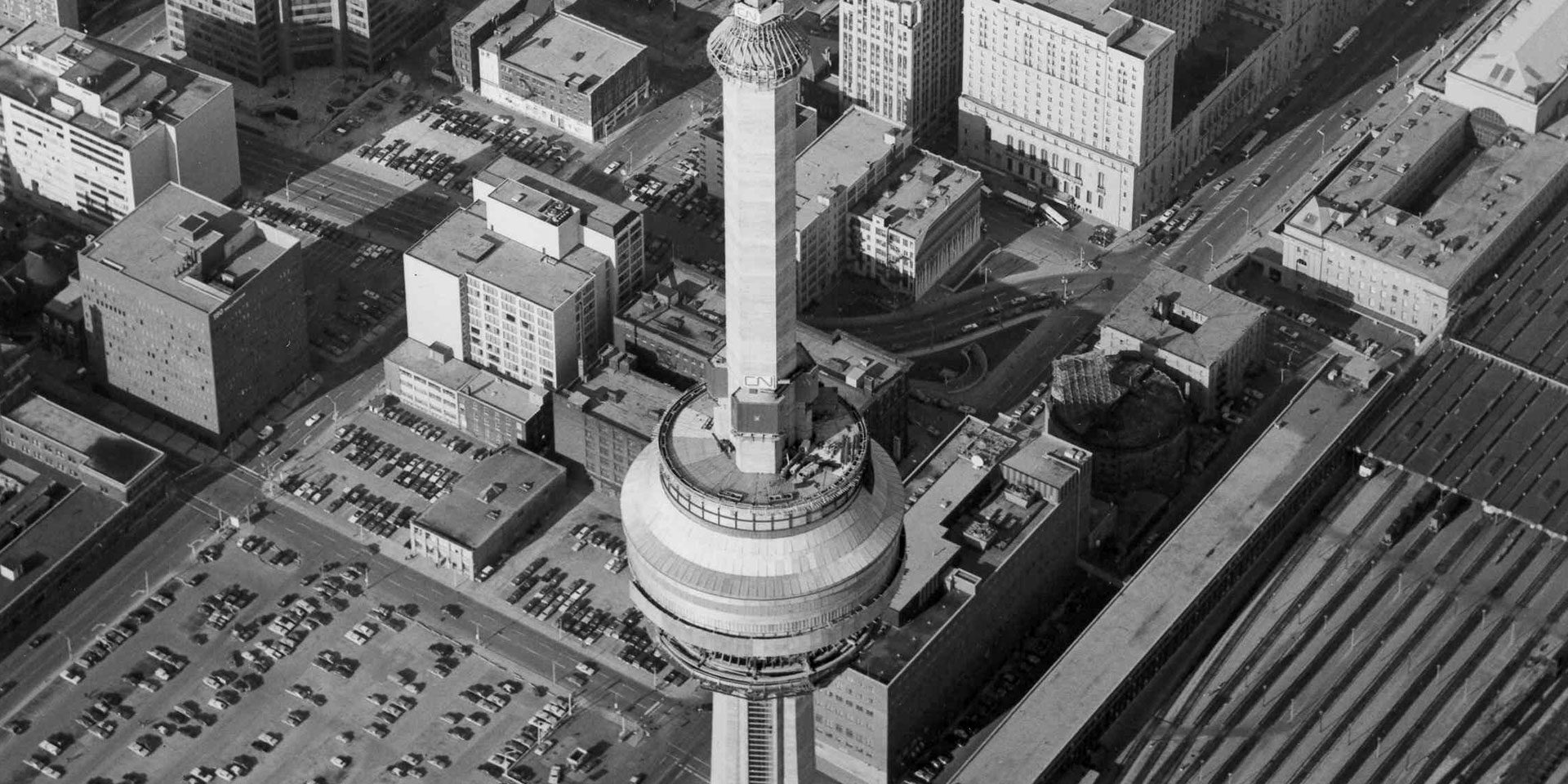 CN Tower April 75 Black and White 