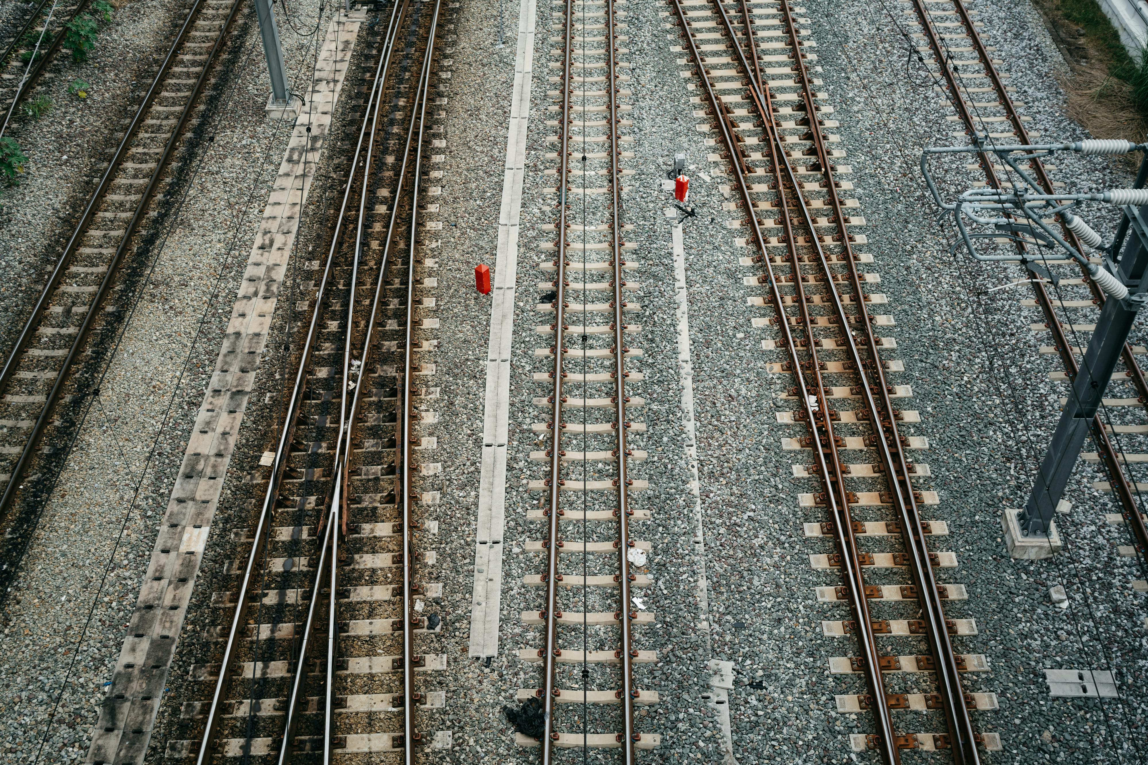 Three train tracks