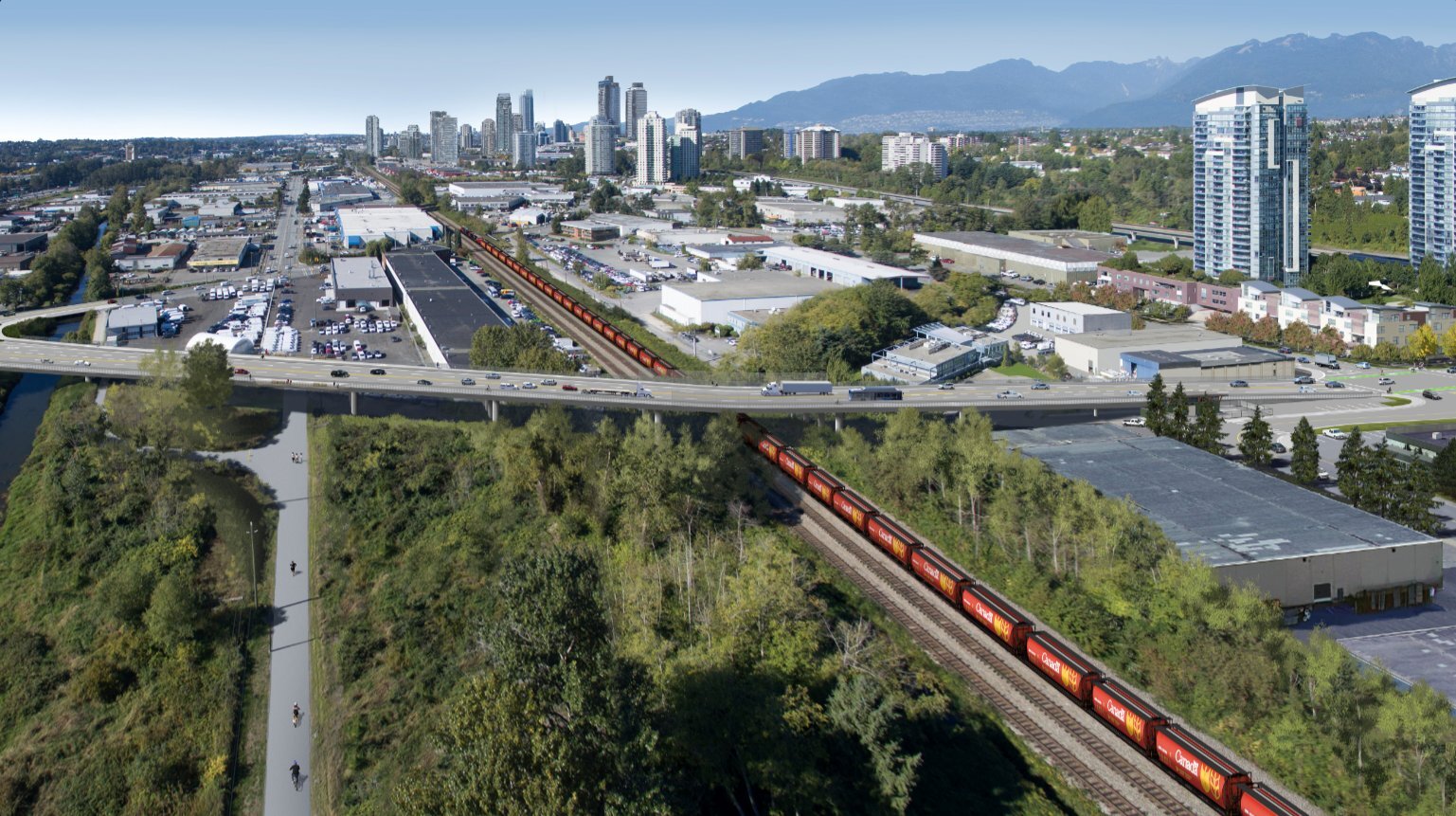 Render of Holdom Overpass project